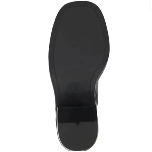 Vince Camuto Bembonie Leather Buckle Side Zip Ankle Boots Black 8.5M $150 MSRP - Picture 4 of 11